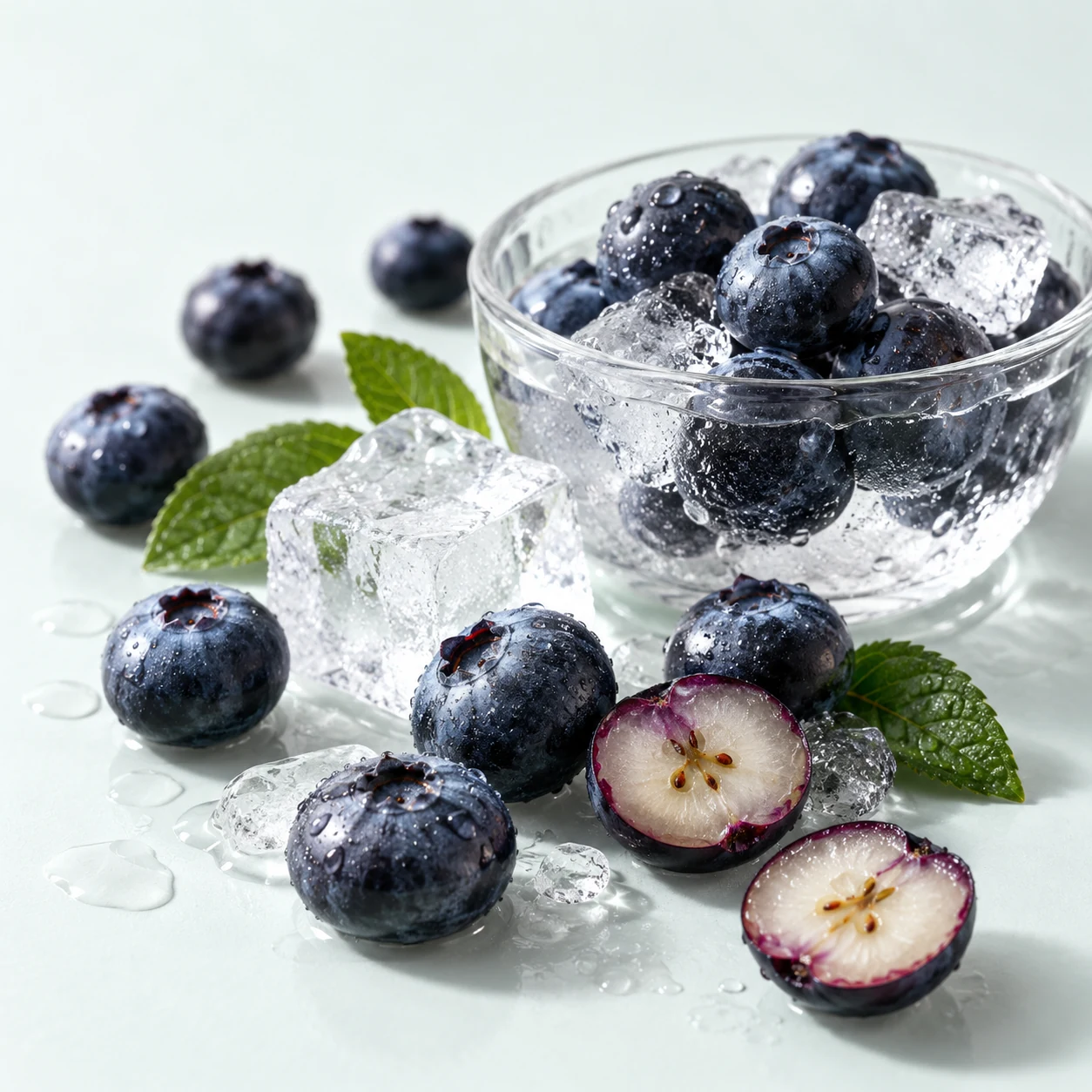 Illustrative icy blueberry flavor composition