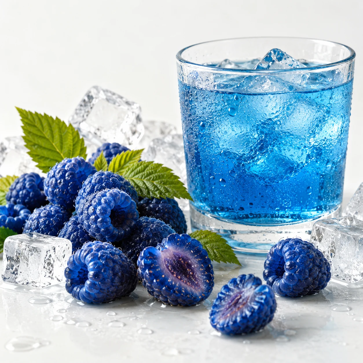 Illustrative blue razz flavor composition