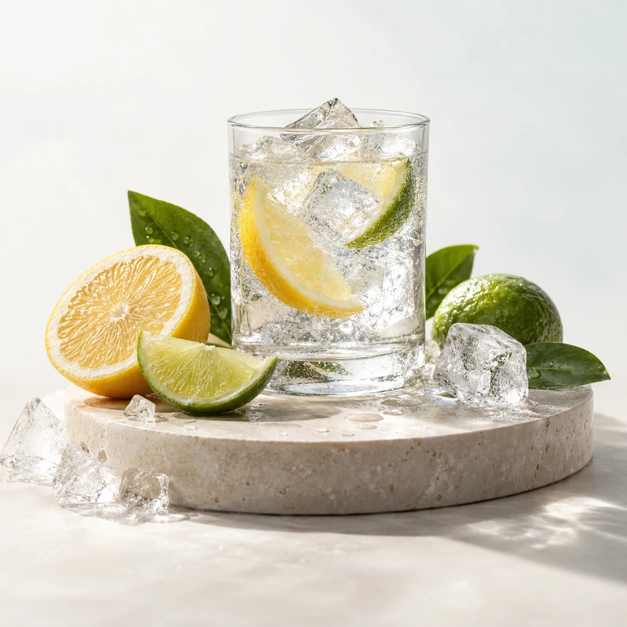 Illustrative icy citrus flavor composition