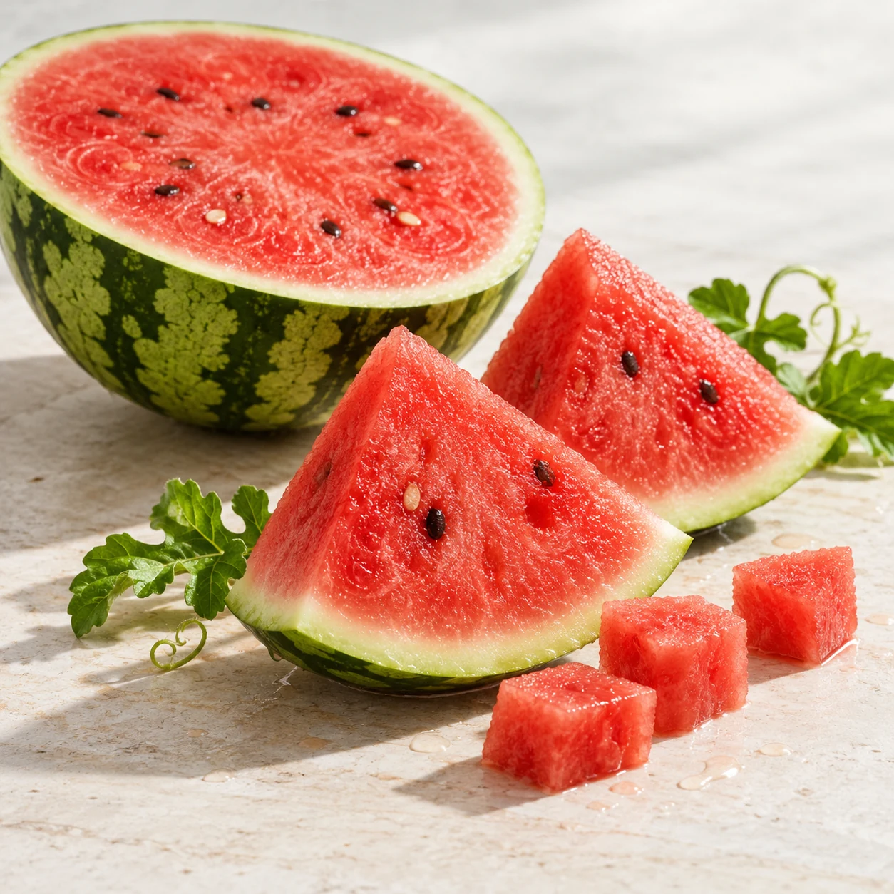 Illustrative watermelon flavor composition