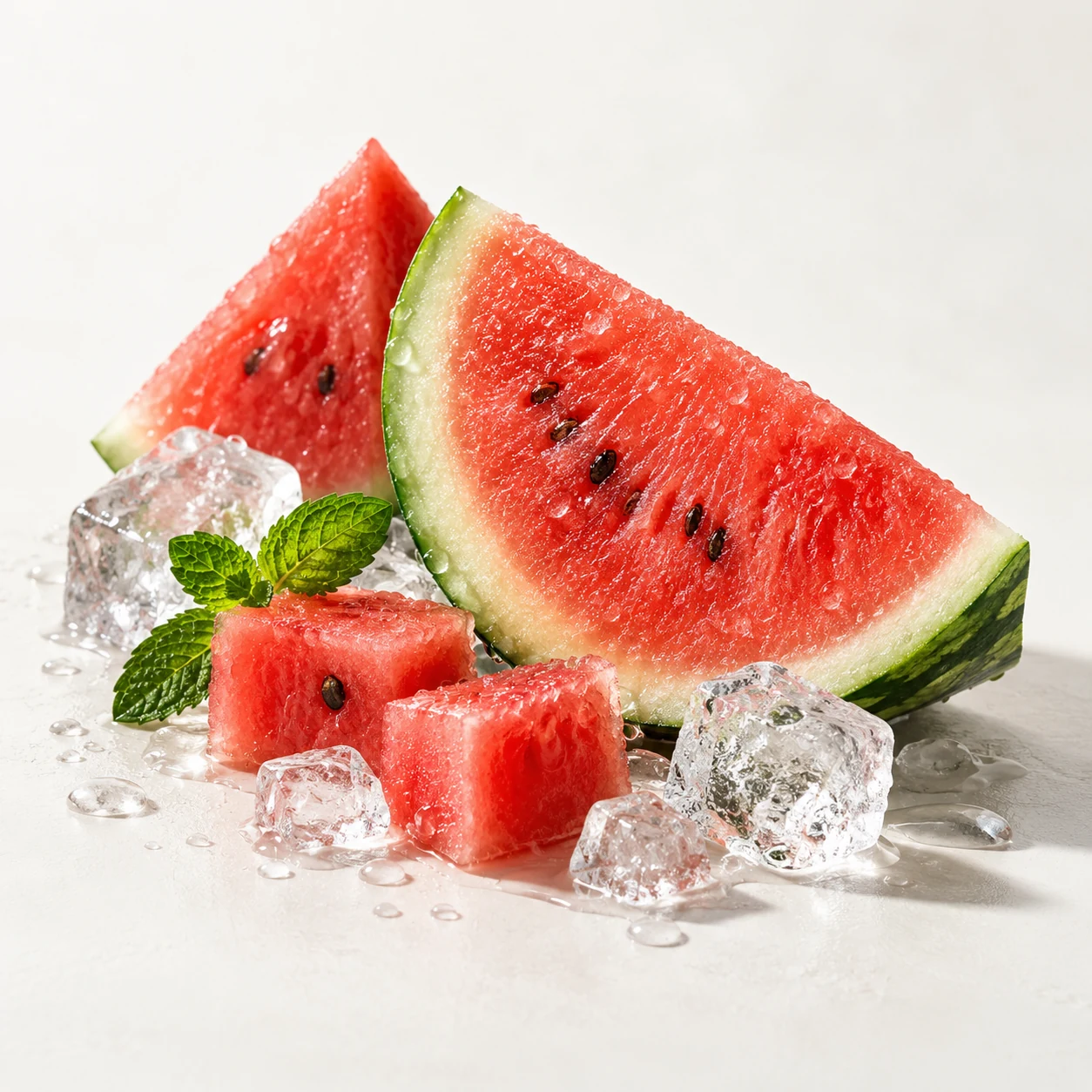 Illustrative icy watermelon flavor composition