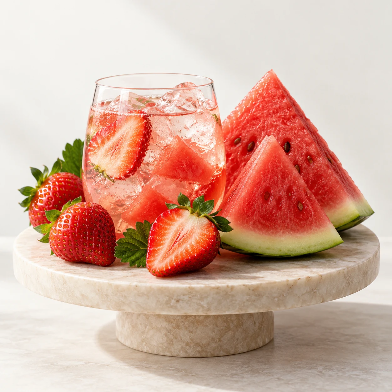 Illustrative strawberry watermelon flavor composition