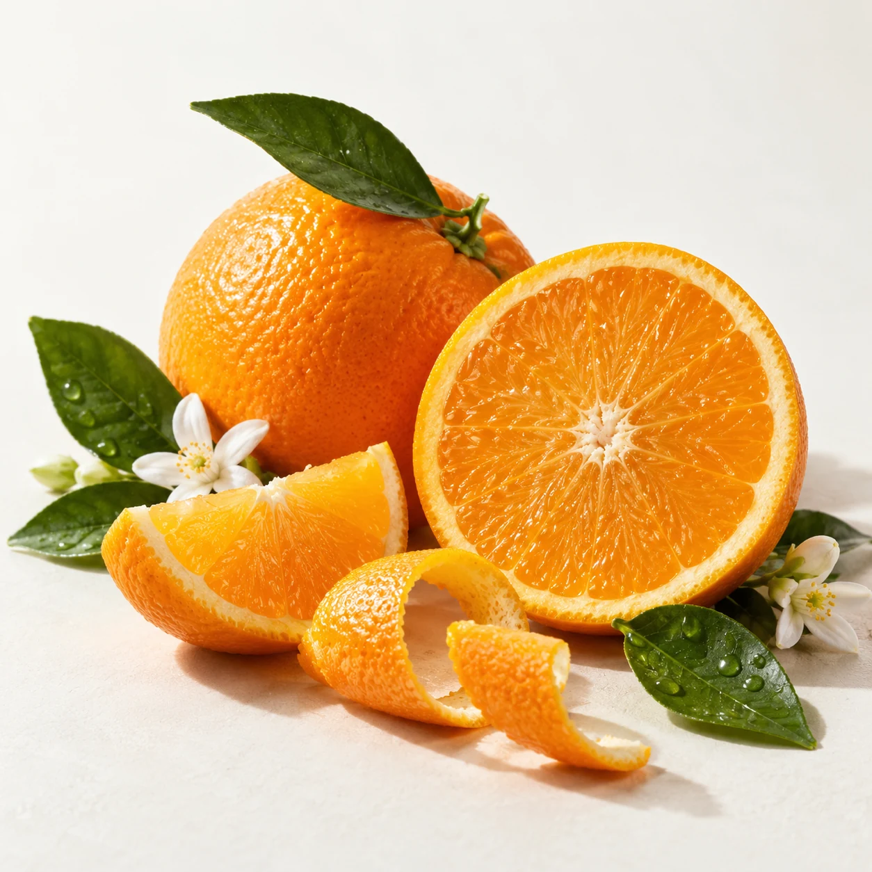 Illustrative sweet orange flavor composition