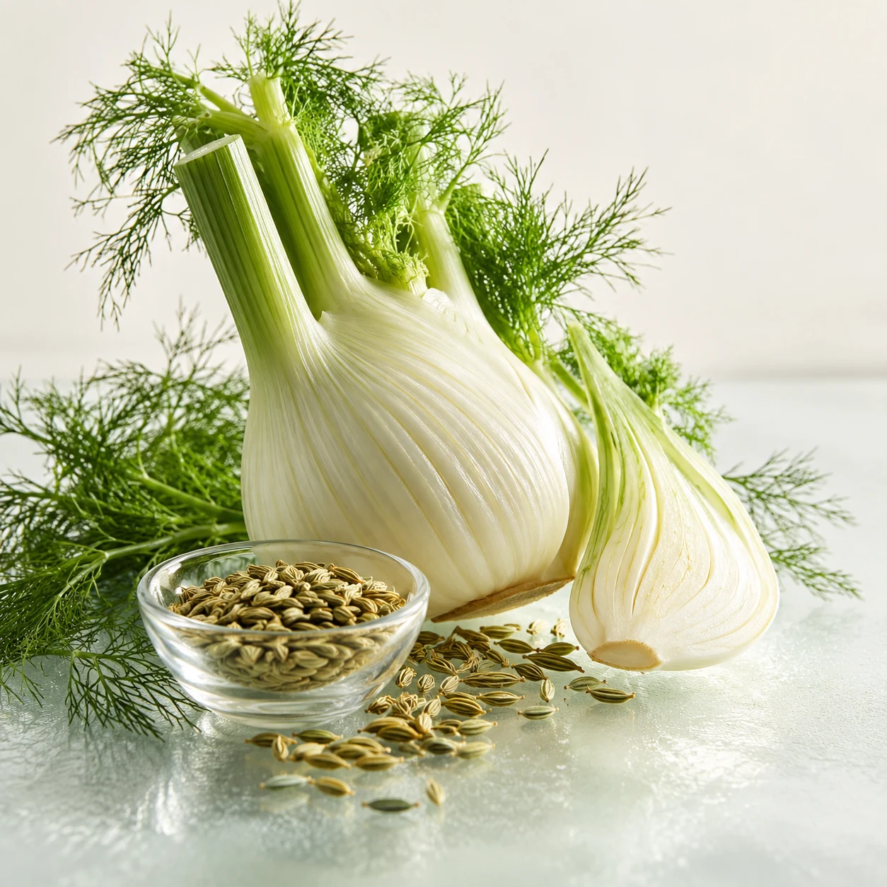 Illustrative fennel flavor composition