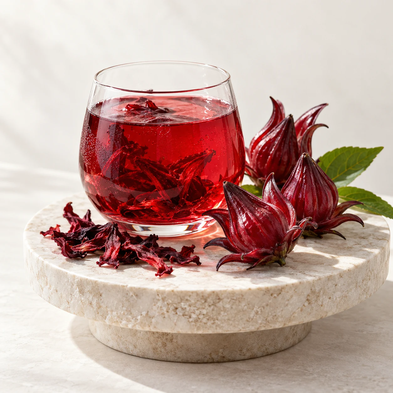 Illustrative roselle flavor composition