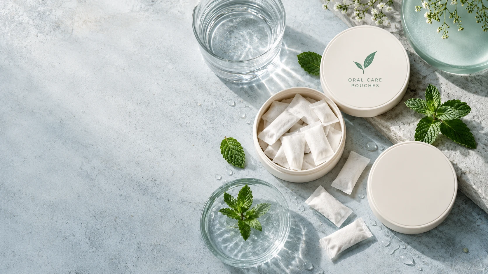 Dry mouth & oral moisture pouch development — development concept photograph 2