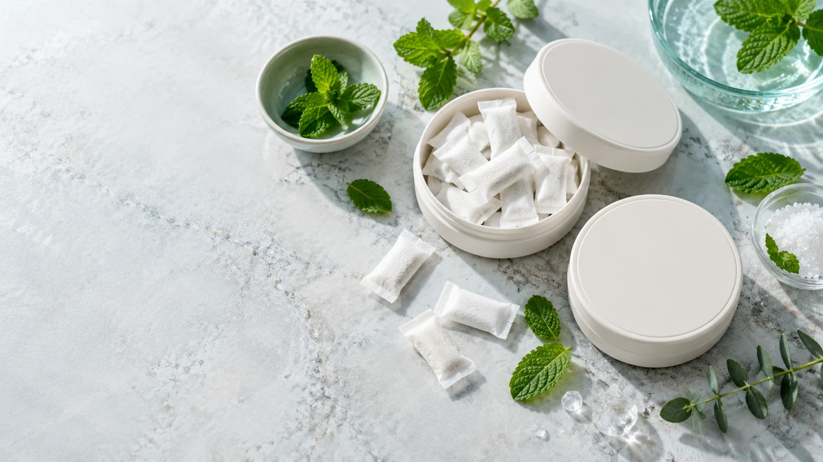 Fluoride-free pouch formulation and packaging concept