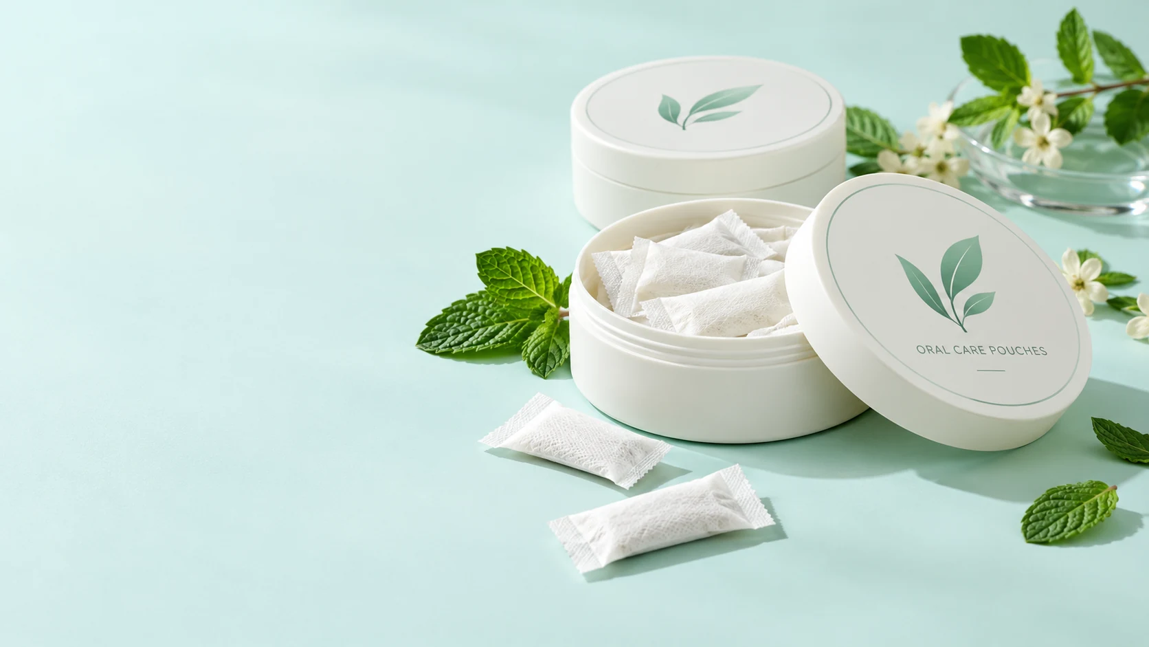 Teeth whitening oral pouch development concept